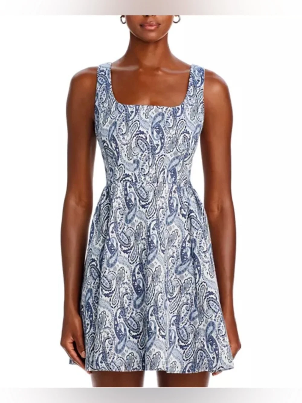 AQUA Paisley Square Neck Mini Dress Size Medium